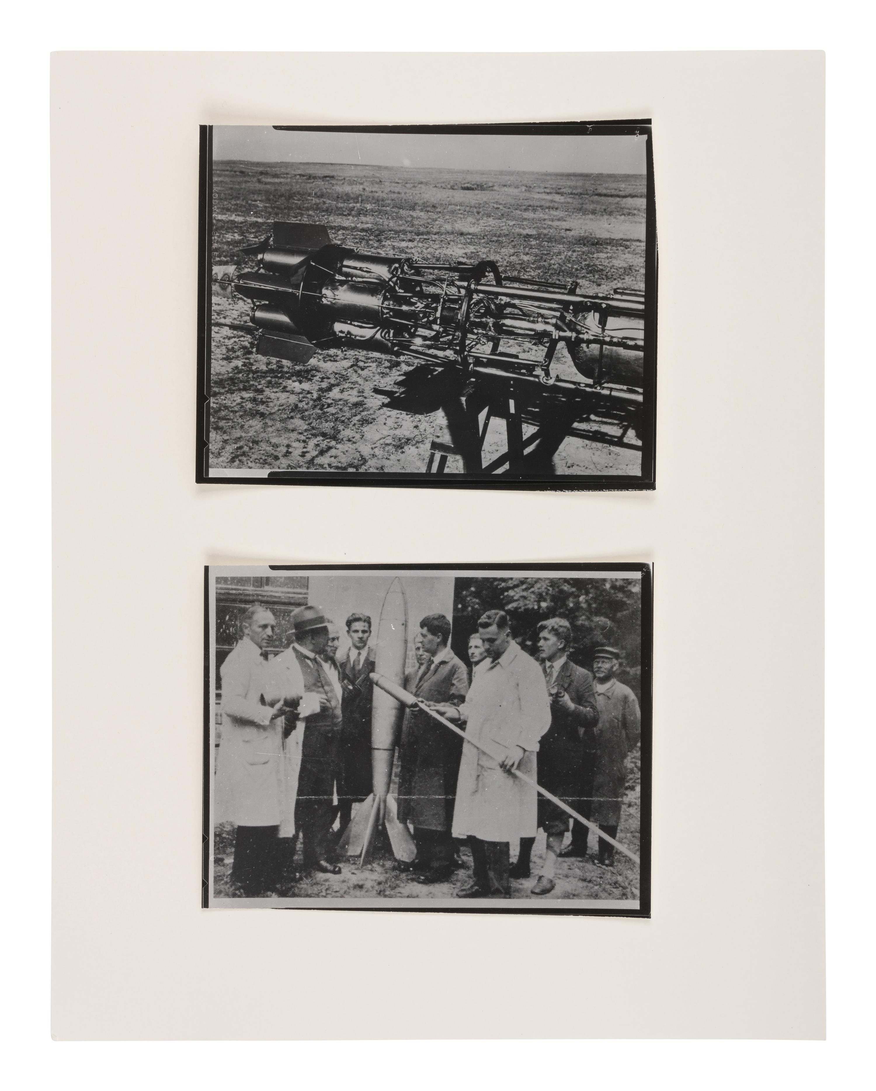 [PEENEMUNDE ARMY RESEARCH CENTER]. An archive of photographs of Wernher von Braun and the Peenemünde facility.