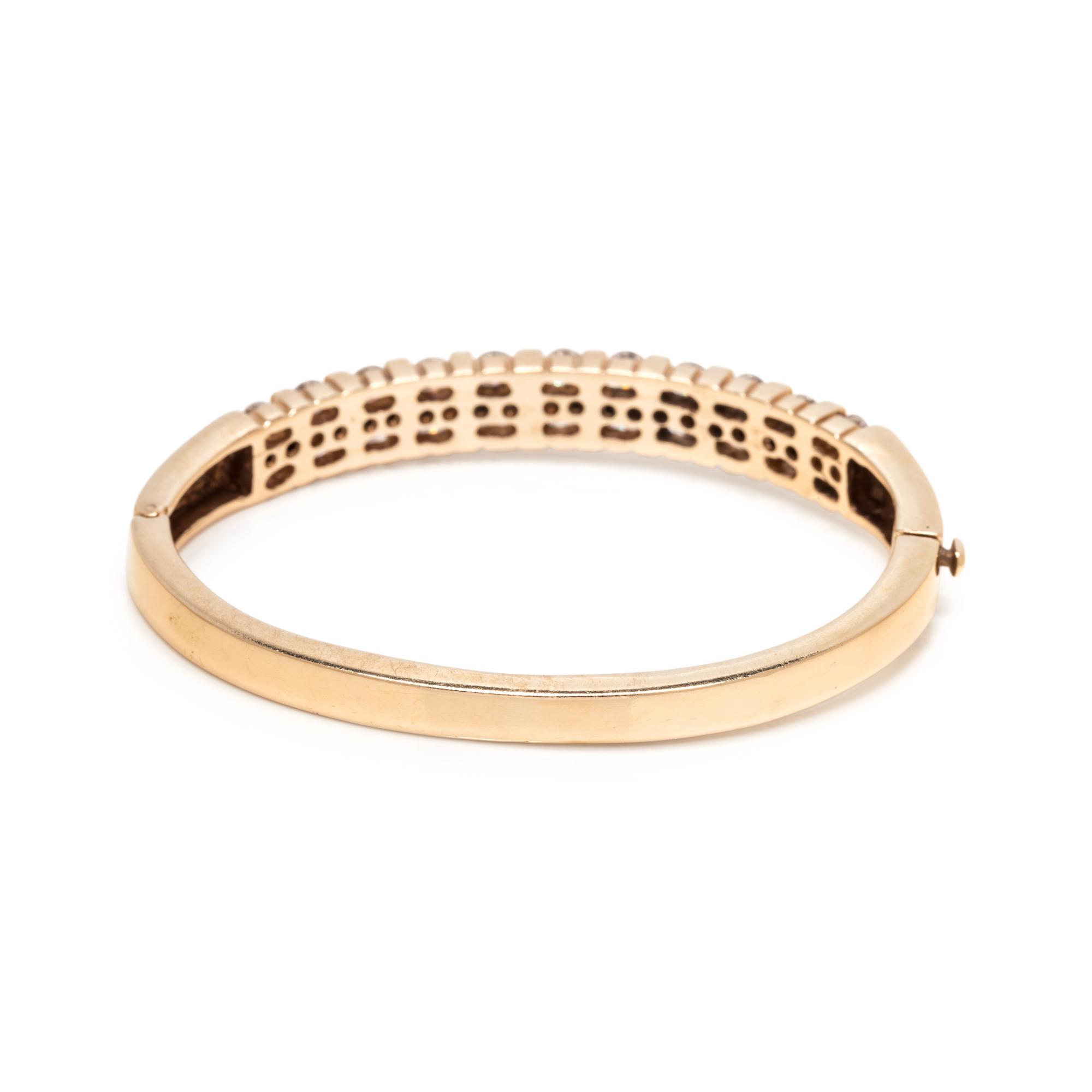 YELLOW GOLD AND DIAMOND BANGLE BRACELET