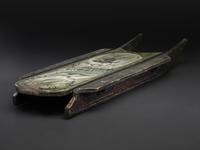 An 'Arctic Clipper' Paint Decorated Carved Wood Sled