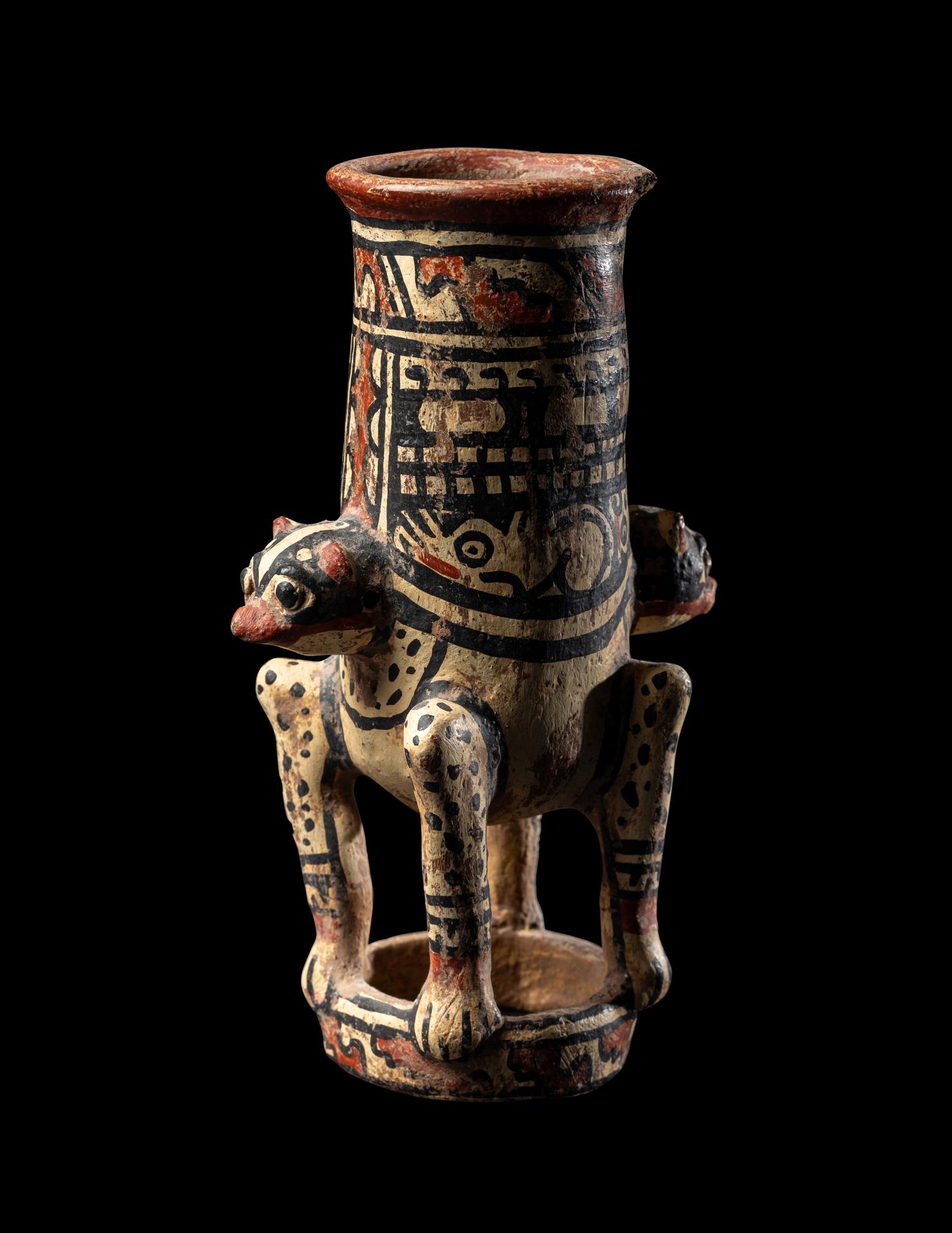 A Chiriqui Polychrome Vessel in the Form of a Monkey