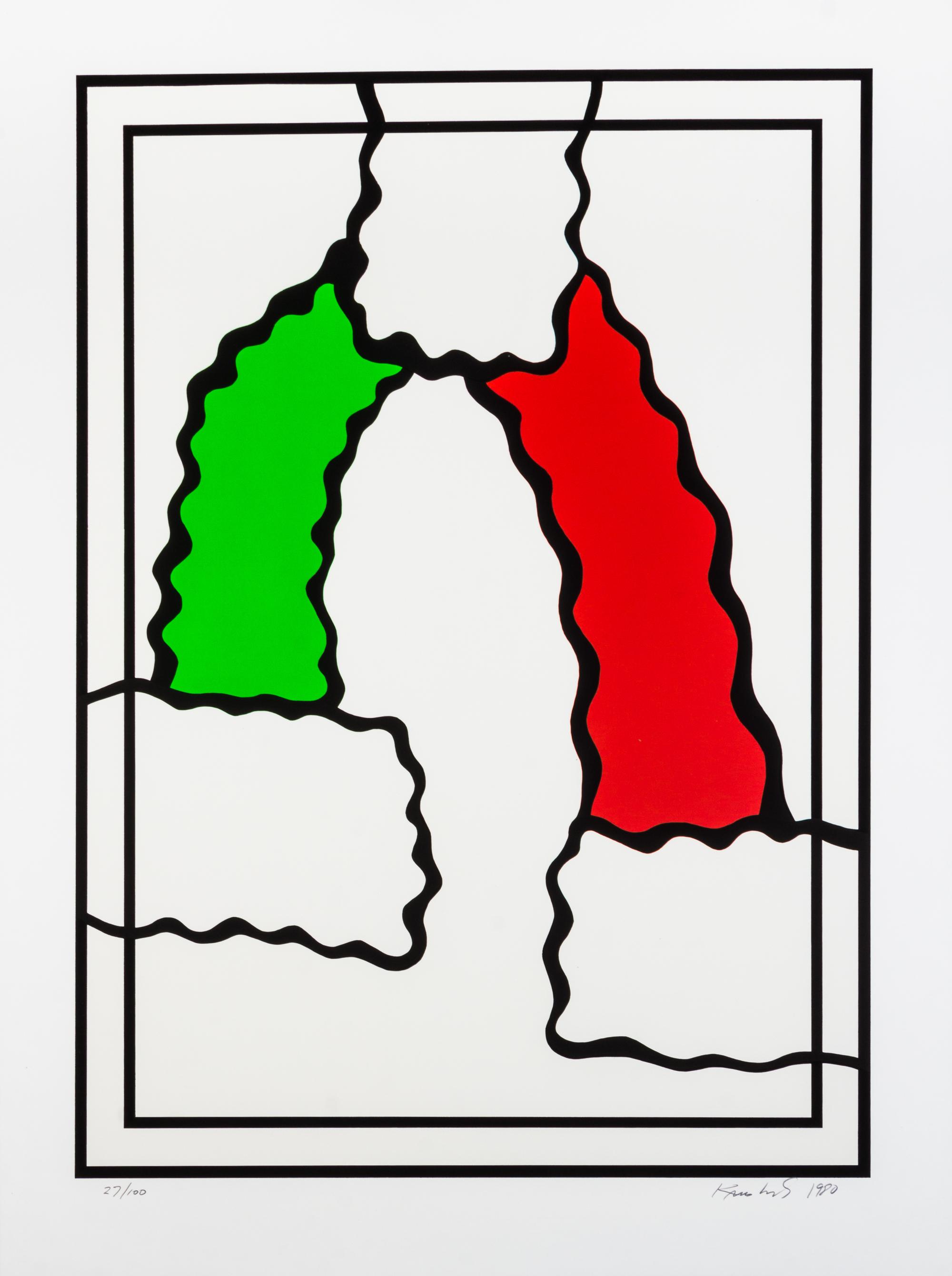 Nicholas Krushenick, (American, 1929-1999), Untitled, 1980 (a pair of works)