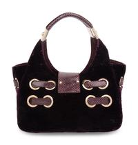 Jimmy Choo, Purple Velvet & Snakeskin Handbag