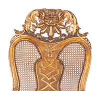 A Queen Anne Style Parcel Gilt Carved Walnut Side Chair — 19TH CENTURY