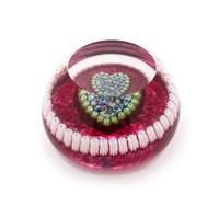 Perthshire Paperweights, Scotland, a millefiori heart paperweight