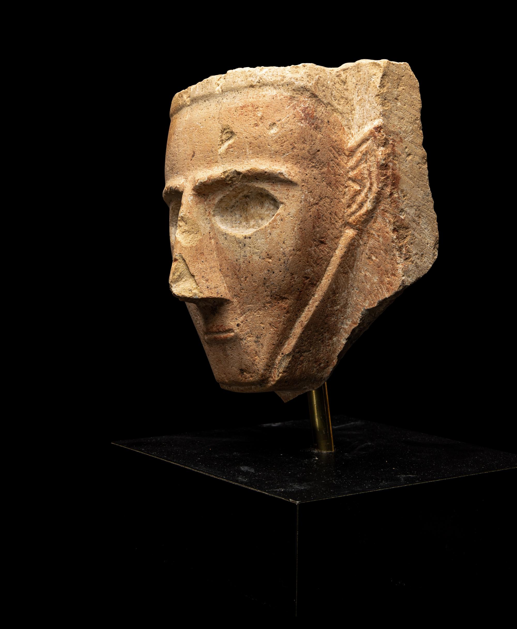 A South Arabian Limestone Male Head