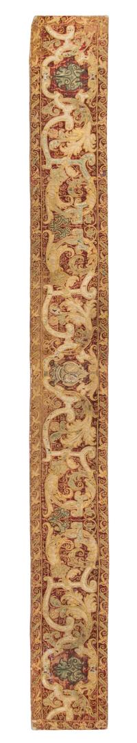 A Continental Embroidered Velvet Panel or Table Runner Length 99 x width 10 1/2 inches. — 17TH/18TH CENTURY
