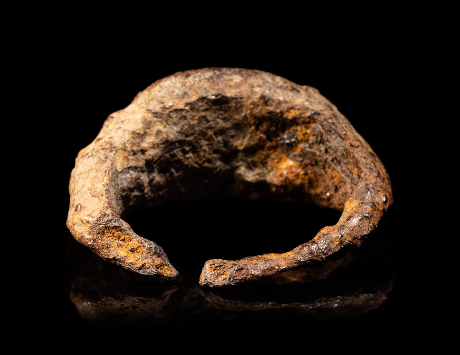 A Roman Iron Finger Ring with an Agate Intaglio of Standing Deity
