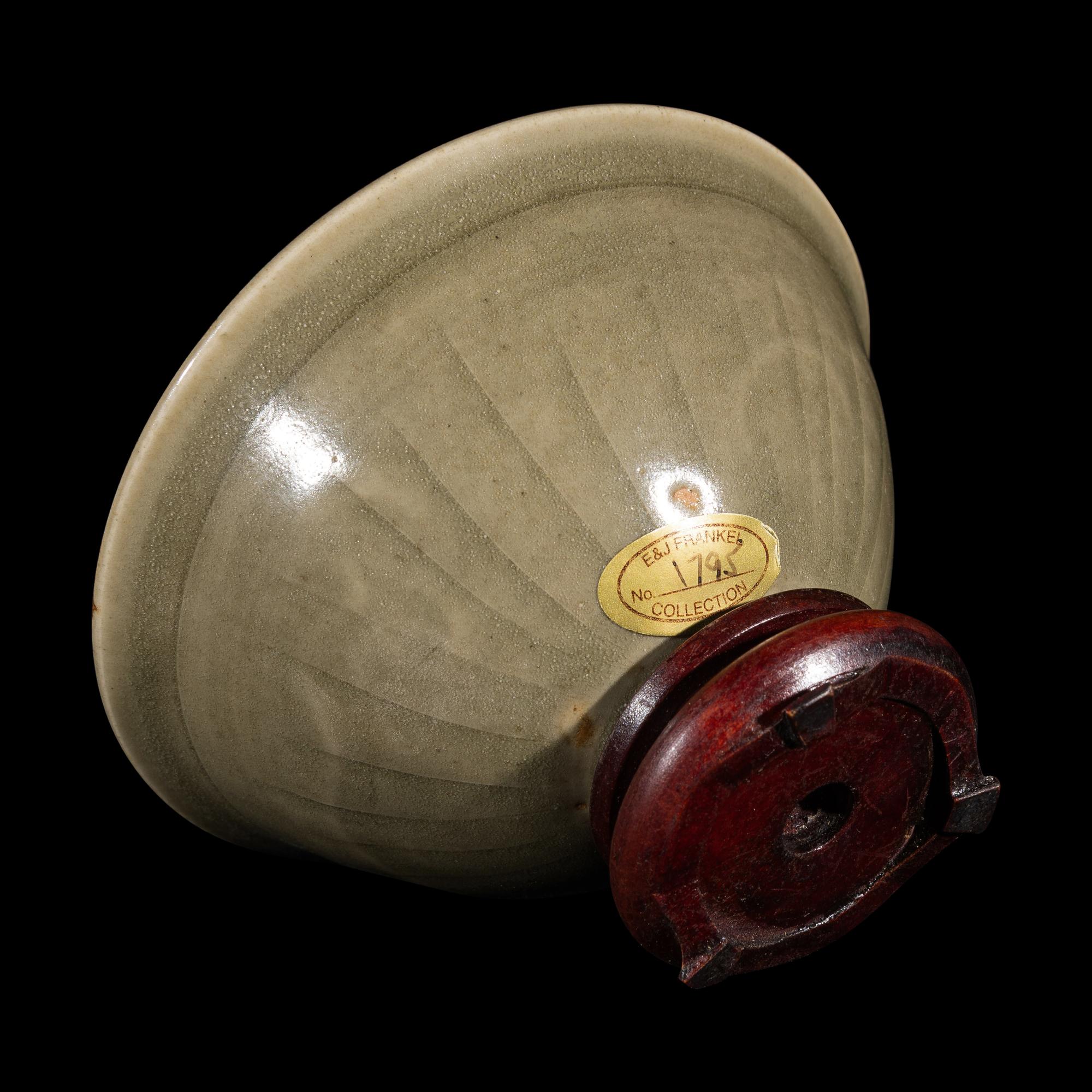 A Small Chinese Yaozhou-Style Celadon Glazed 'Dragon Fish' Bowl, Possibly Northern Song Dynasty 或為北宋 耀州窯模印雙魚碗