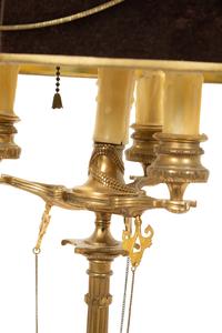 A Neoclasscial Brass Candelabrum Mounted as a Table Lamp