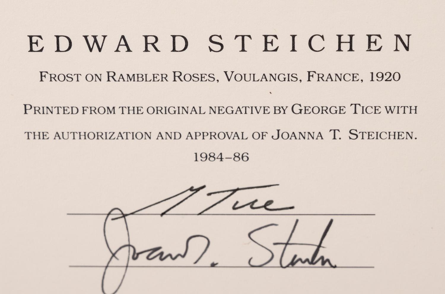 A group of six photographs (from Juxtapositions printed by George Tice with labels signed by George Tice and Joanna Steichen)