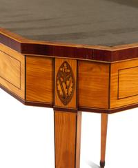 A George III Satinwood and Marquetry Flip-Top Table