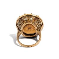 CITRINE CAMEO AND DIAMOND RING