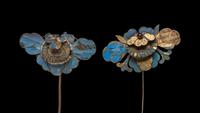 Four Chinese Gilt Metal Hair Ornaments