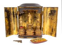 A Japanese Gilt and Black Lacquered Wood Buddhist Shrine Height 15 inches — 18TH/19TH CENTURY