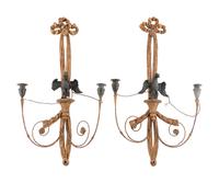 A Pair of Federal Style Giltwood Sconces