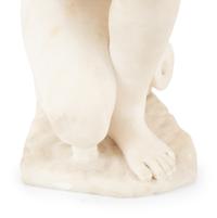 A Continental Alabaster Crouching Venus