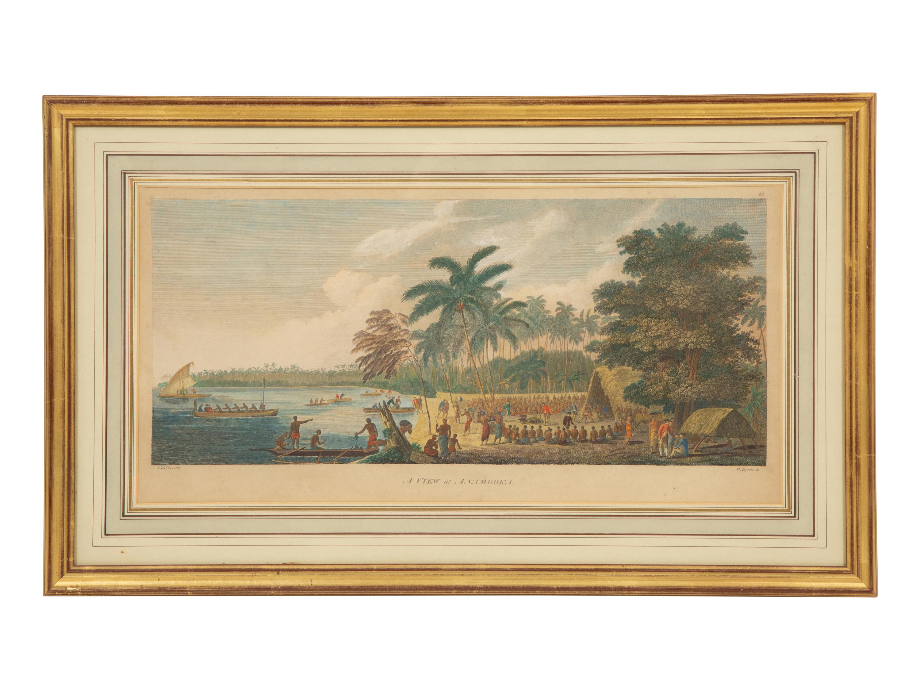 A Fiatooka, or Moral in Tongataboo; The Natchez, a Ceremony in Honor of the King's Son, in Toongataboo; and A View of Aanamooka (three works)