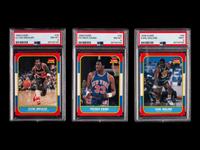 A Group of Three PSA Graded 1986-87 Fleer Rookie Basketball Cards