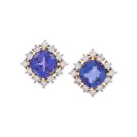 TANZANITE AND DIAMOND EARRINGS