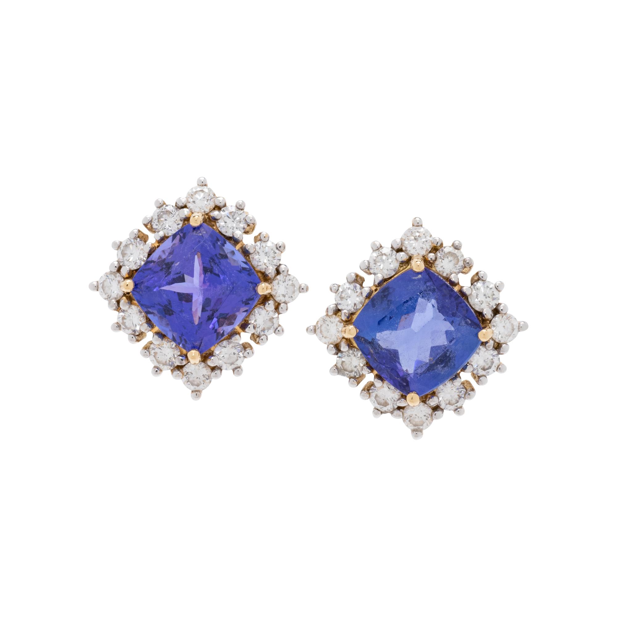 TANZANITE AND DIAMOND EARRINGS