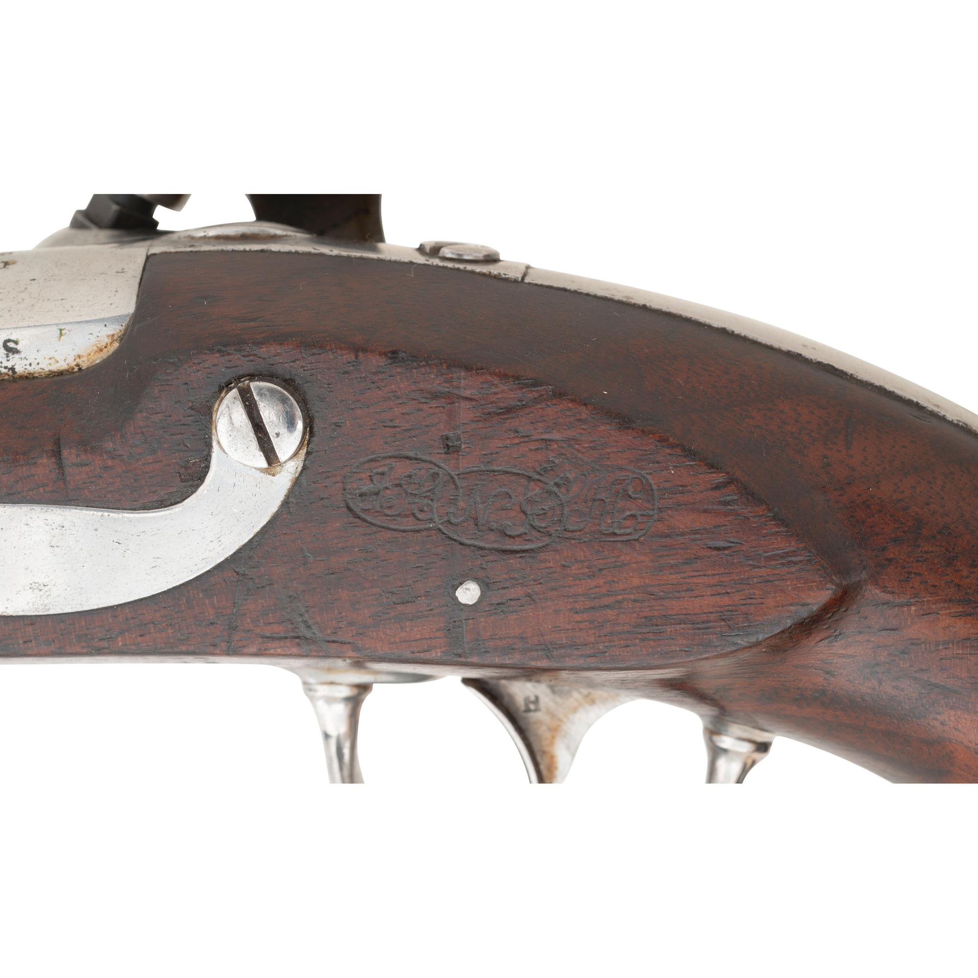 Confederate Style Brazed Bolster Alteration of a US Model 1836 Pistol with New Jersey Surcharges