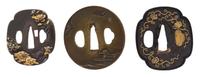 Three Metal Tsubas Diameter of largest 2 3/4 inches. — 19TH CENTURY