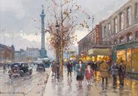 Edouard Leon Cortes, (French, 1882-1969), L'Arc de Triomphe vu de l'Avenue Friedland, 1951