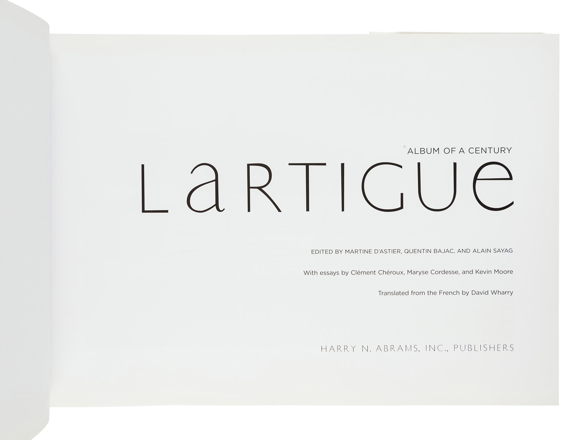 LARTIGUE, Jacques Henri (1894-1986). Lartigue: Album of a Century. New York: Harry N. Abrams, Inc., 2003.