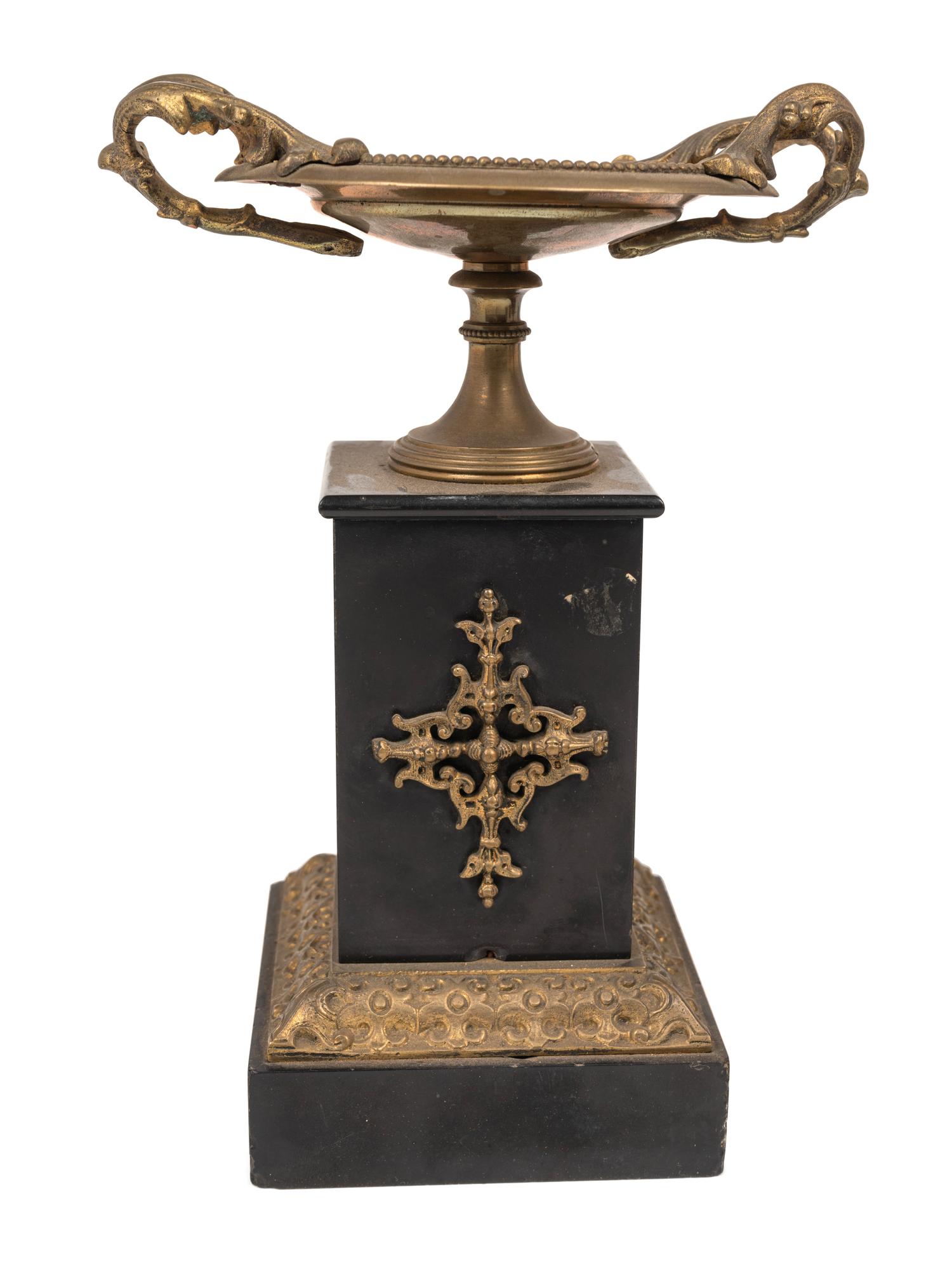 Two Pairs of Continental Gilt Bronze and Marble Tazze
