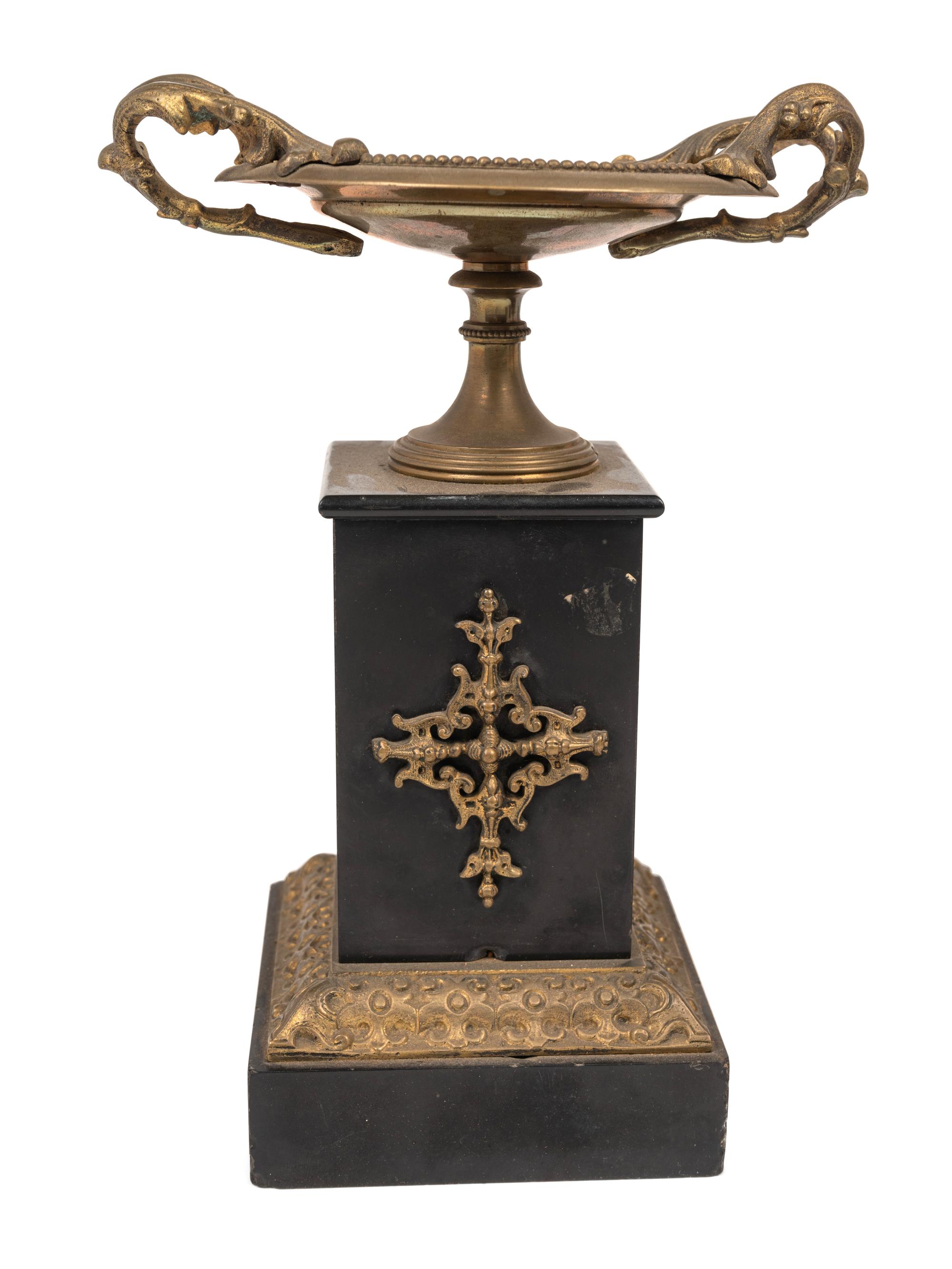 Two Pairs of Continental Gilt Bronze and Marble Tazze