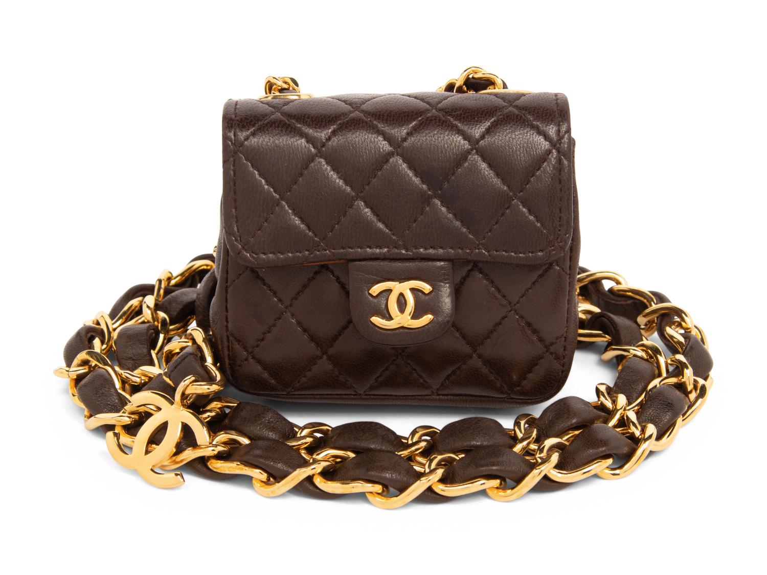 CHANEL, MINI CLASSIC FLAP ON CHAIN BELT