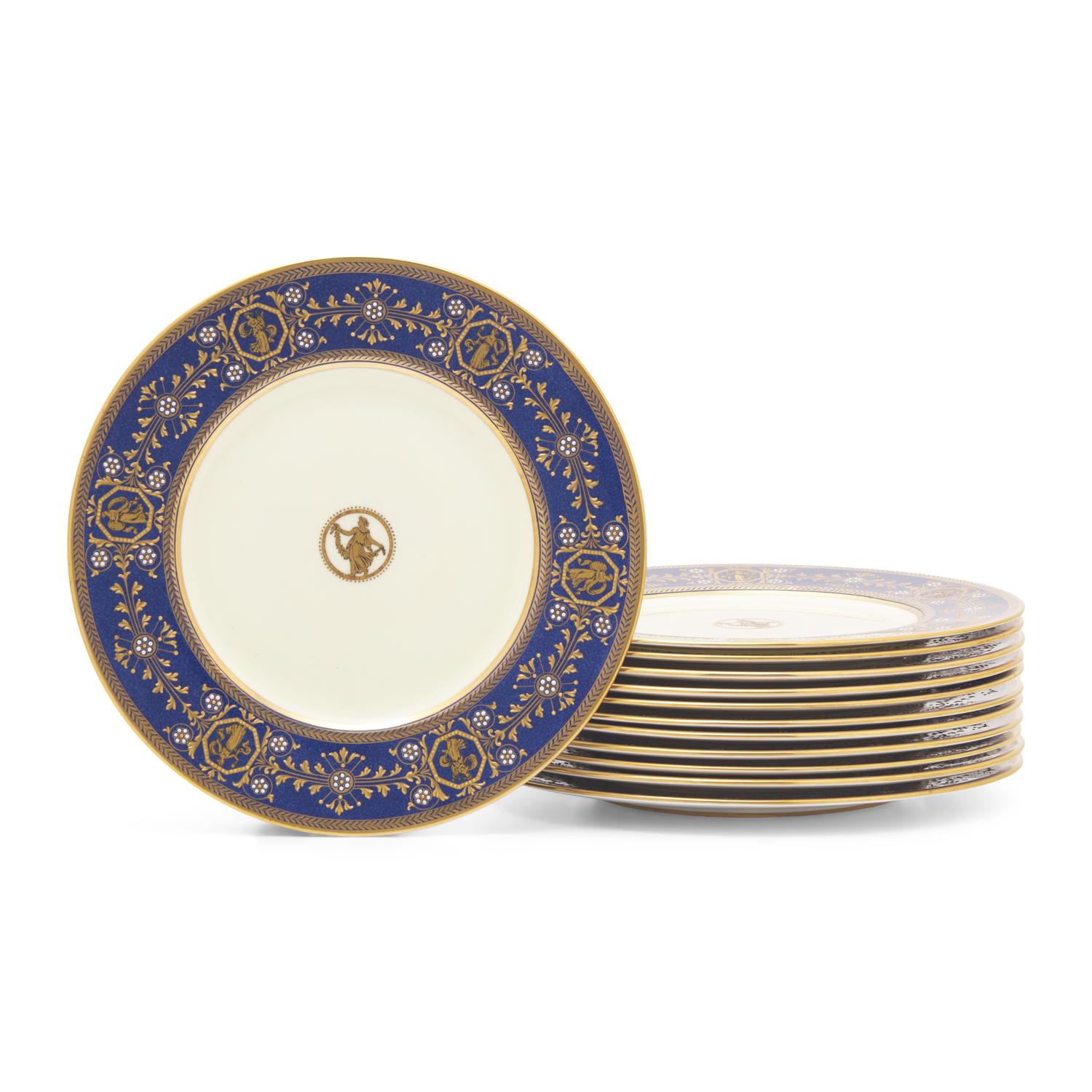 A Set of Twelve Wedgwood Porcelain Dinner Plates