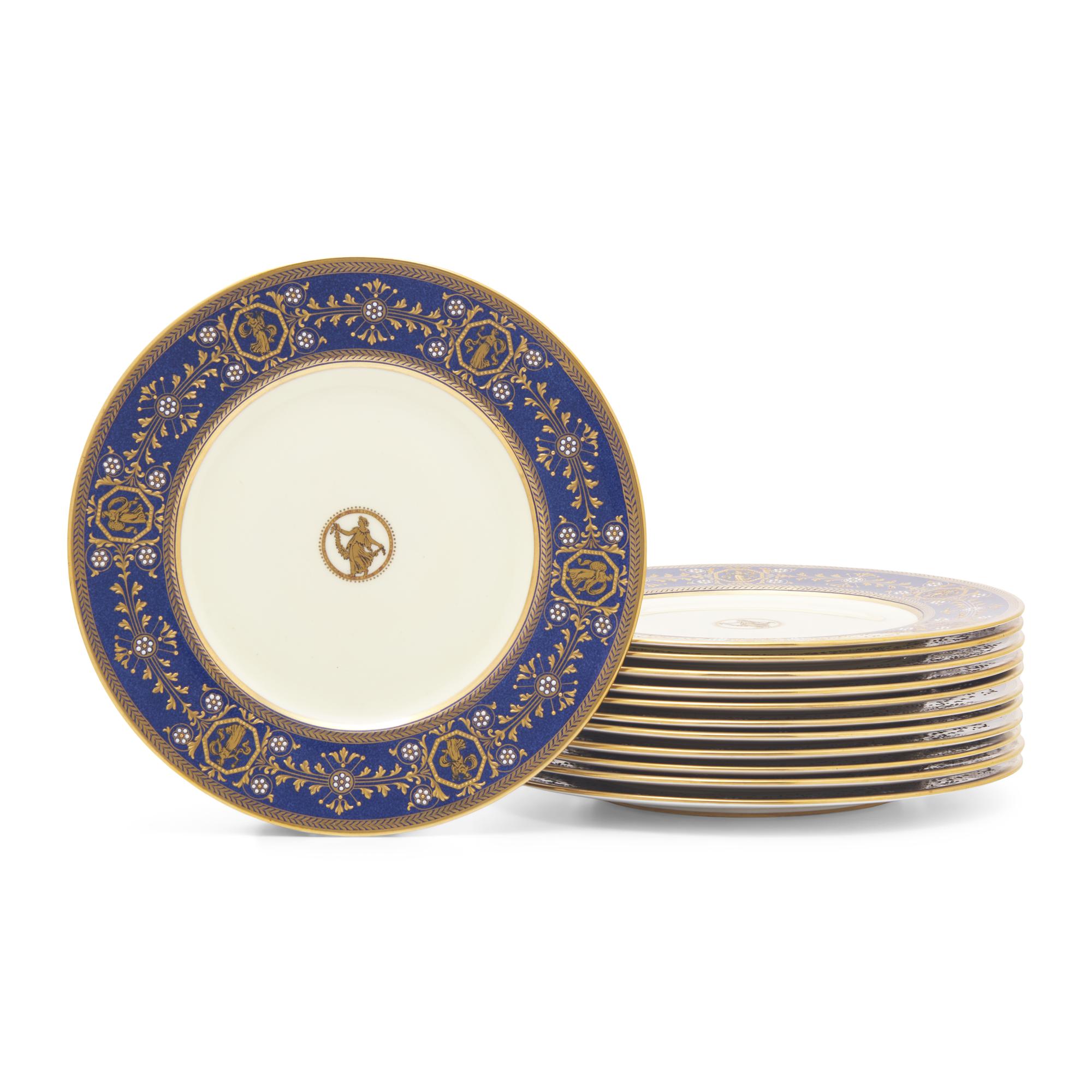 A Set of Twelve Wedgwood Porcelain Dinner Plates