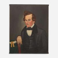 American School 19th century Pair of portraits: Lady and Gentleman