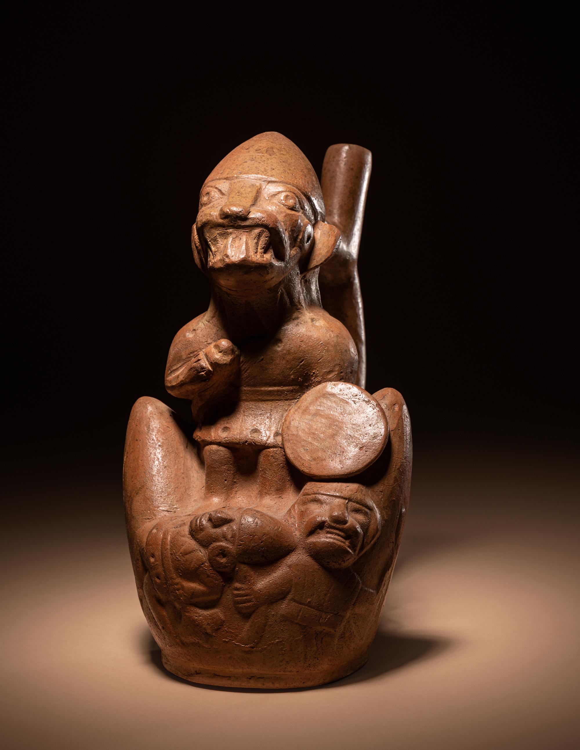 A Moche Fox Warrior Stirrup Vessel