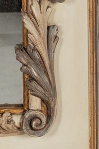 A Louis XV Style Painted and Parcel Gilt Pier Mirror