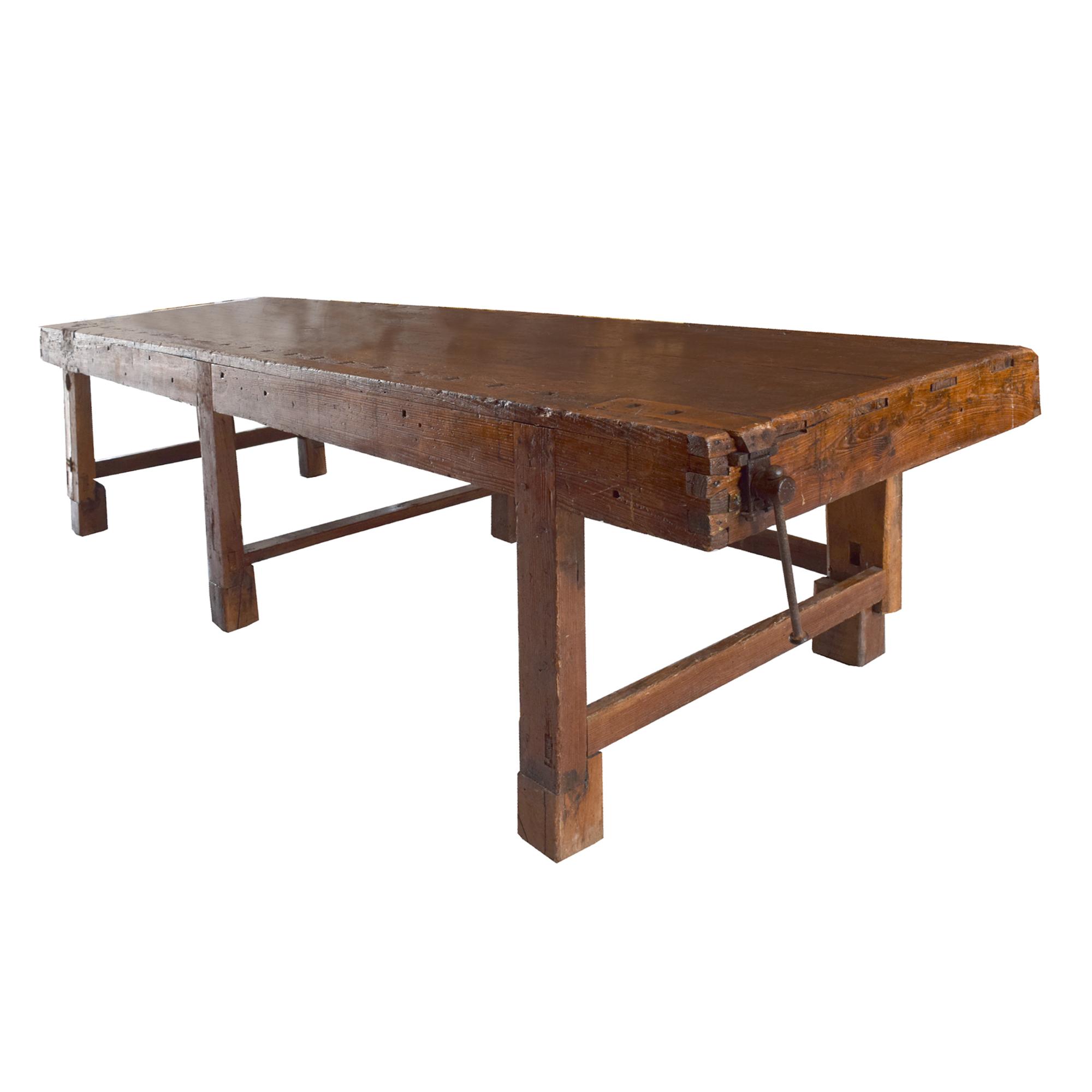 A Woodworker's Table 151" W x 43" D x 34" H — Italy, Circa 1900