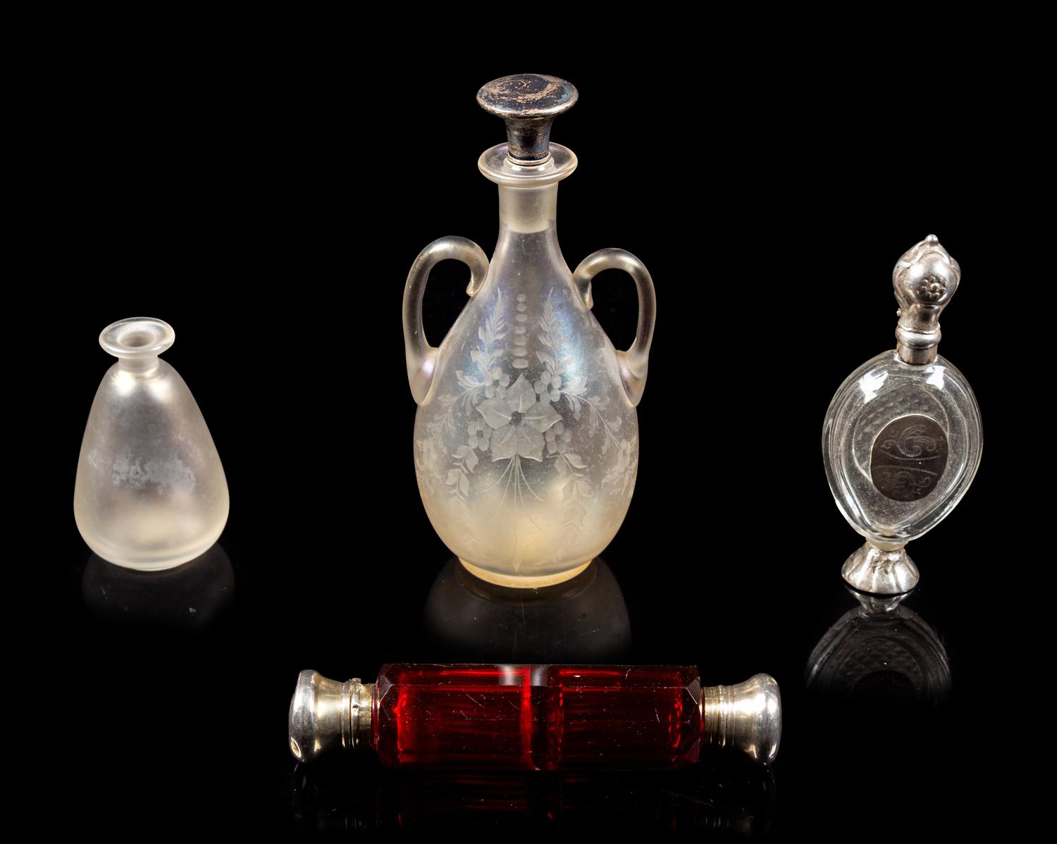 Four Glass Scent Bottles