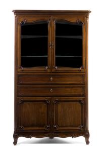 A Louis XV Style Mahogany Corner Cabinet, Paul Sormani (French, 1817-1877), Height 74 5/8 x width 44 1/4 x depth 24 inches.