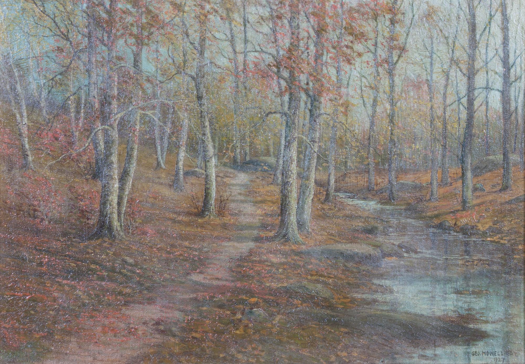 George Howell Gay, (American, 1858-1931), Woods by a Stream, 1927