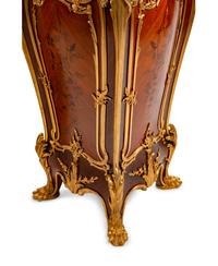 A Pair of Louis XV Style Gilt-Bronze-Mounted Marquetry Pedestals — AFTER A MODEL BY EMMANUEL ZWIENER, 20TH CENTURY
