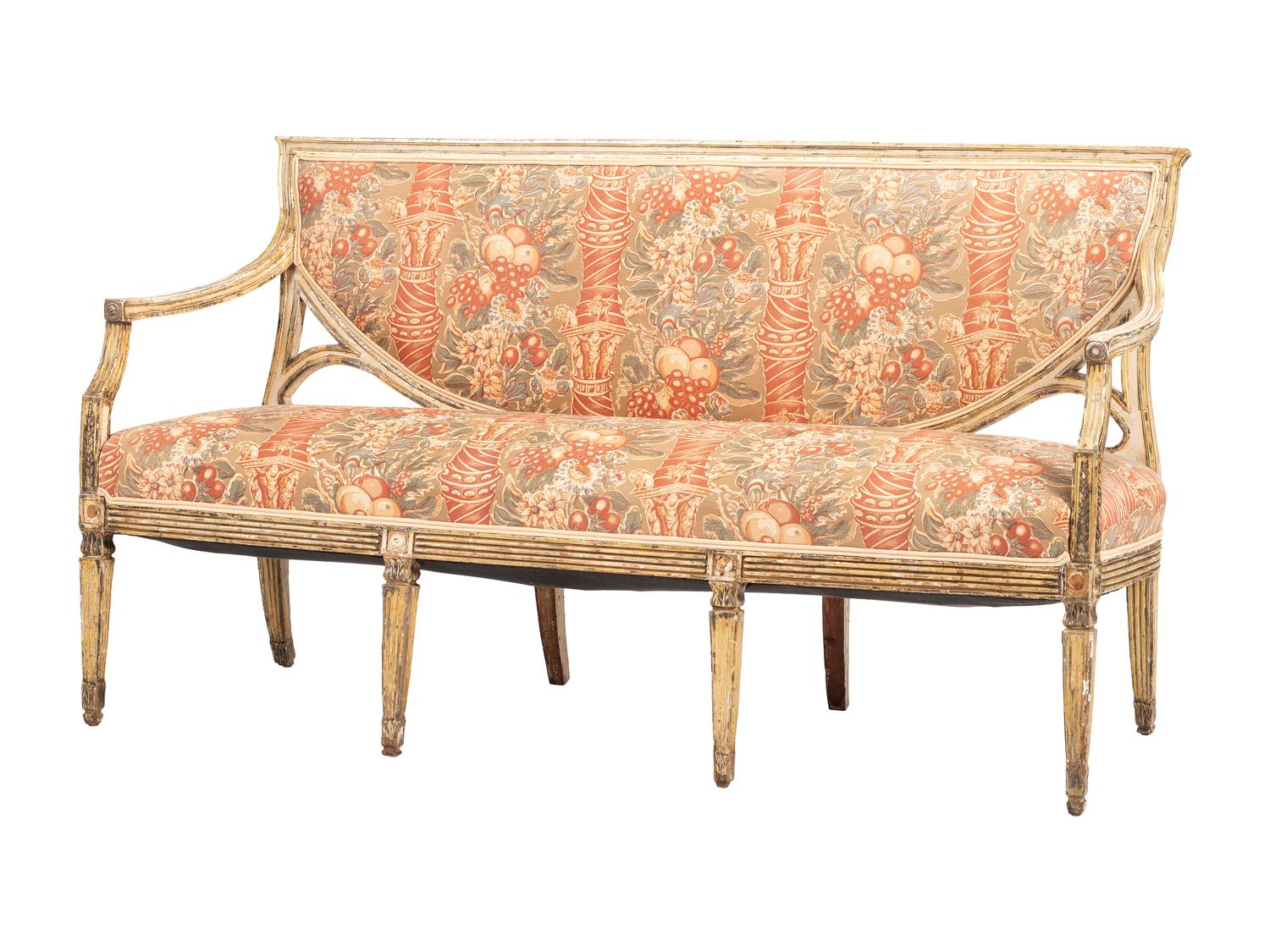 An Italian Cream-Painted Settee