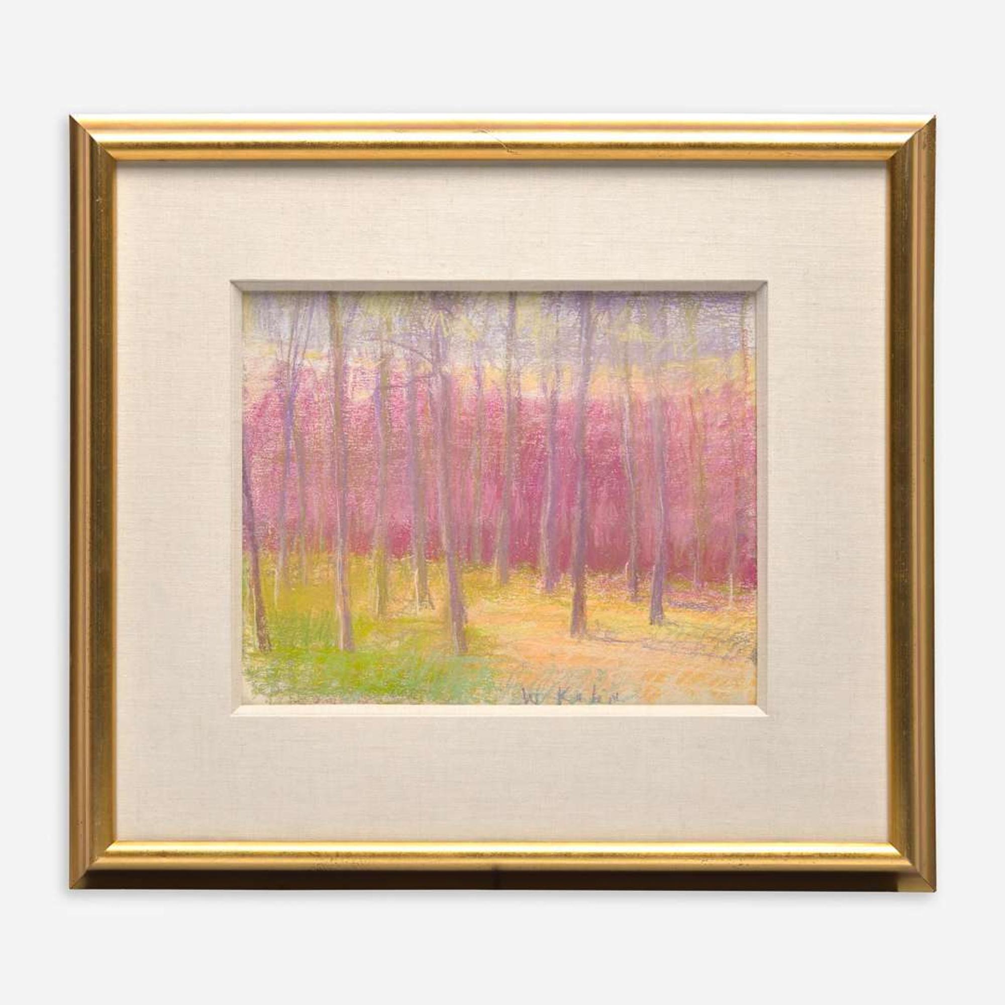 Wolf Kahn (American/German, 1927-2020) Untitled (Row of Trees)