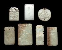 Seven Chinese Jade Plaques