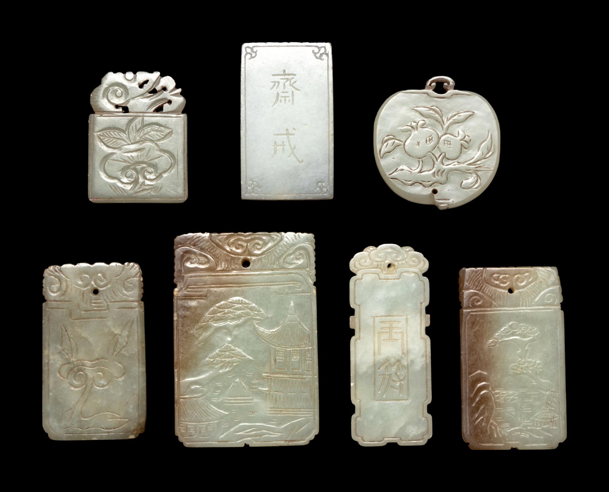 Seven Chinese Jade Plaques
