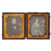 [EARLY PHOTOGRAPHY - PORTRAITURE]. A collection of daguerreotypes and ambrotypes of couples, including: