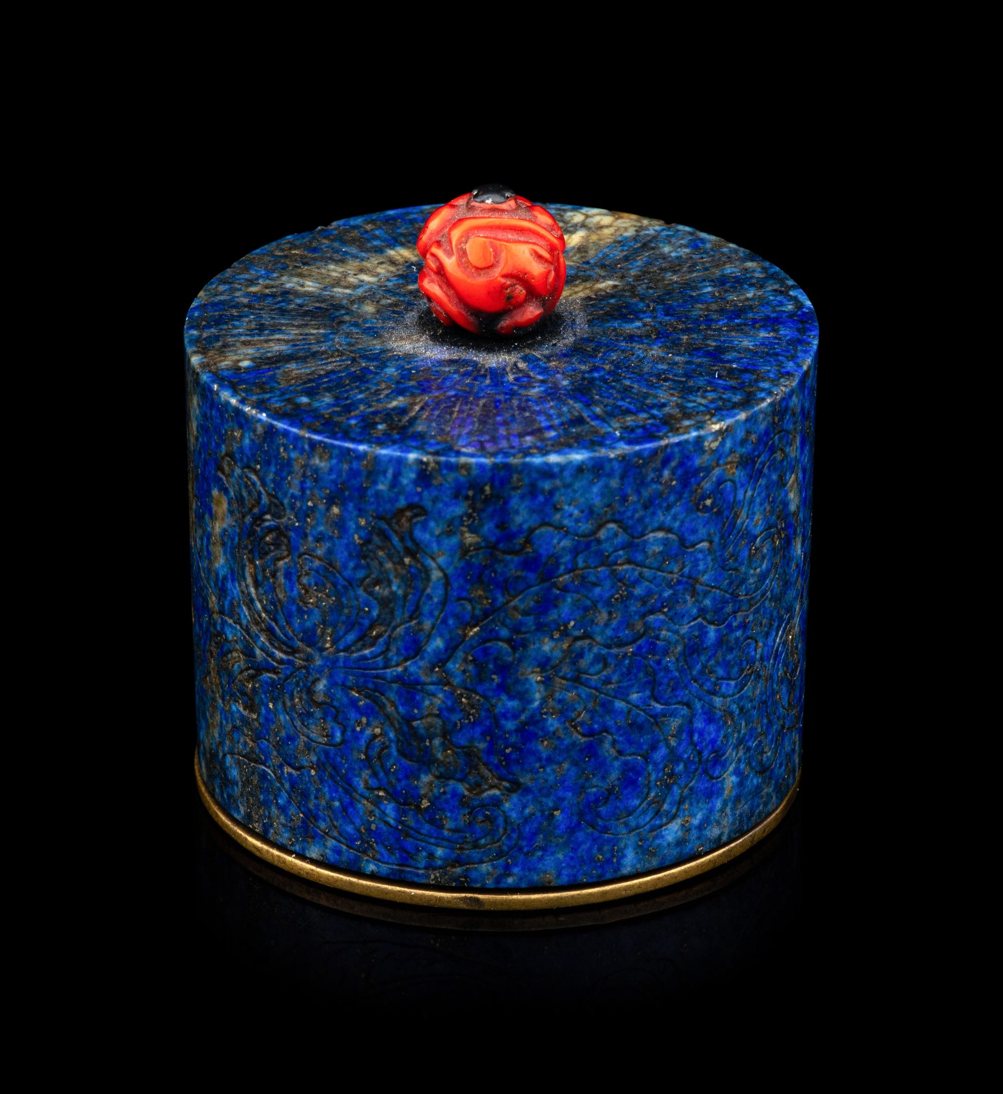 A Lapis Lazuli Archer's Ring and Case