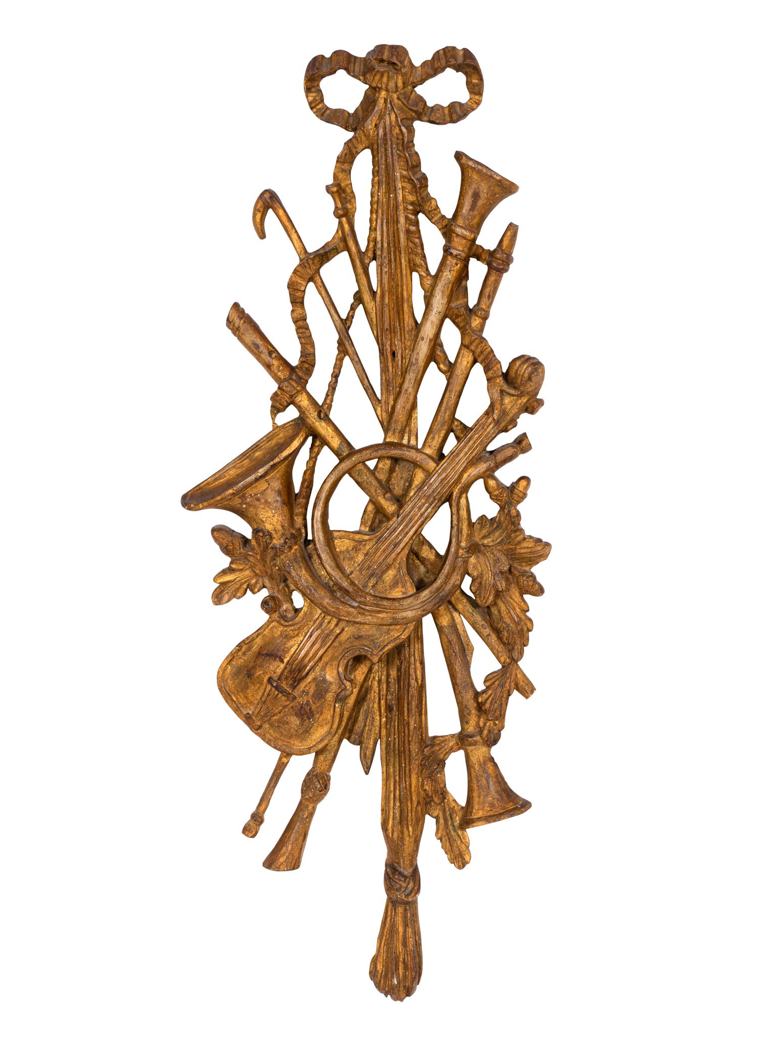 An Italian Louis XV Style Giltwood Wall Appliqué