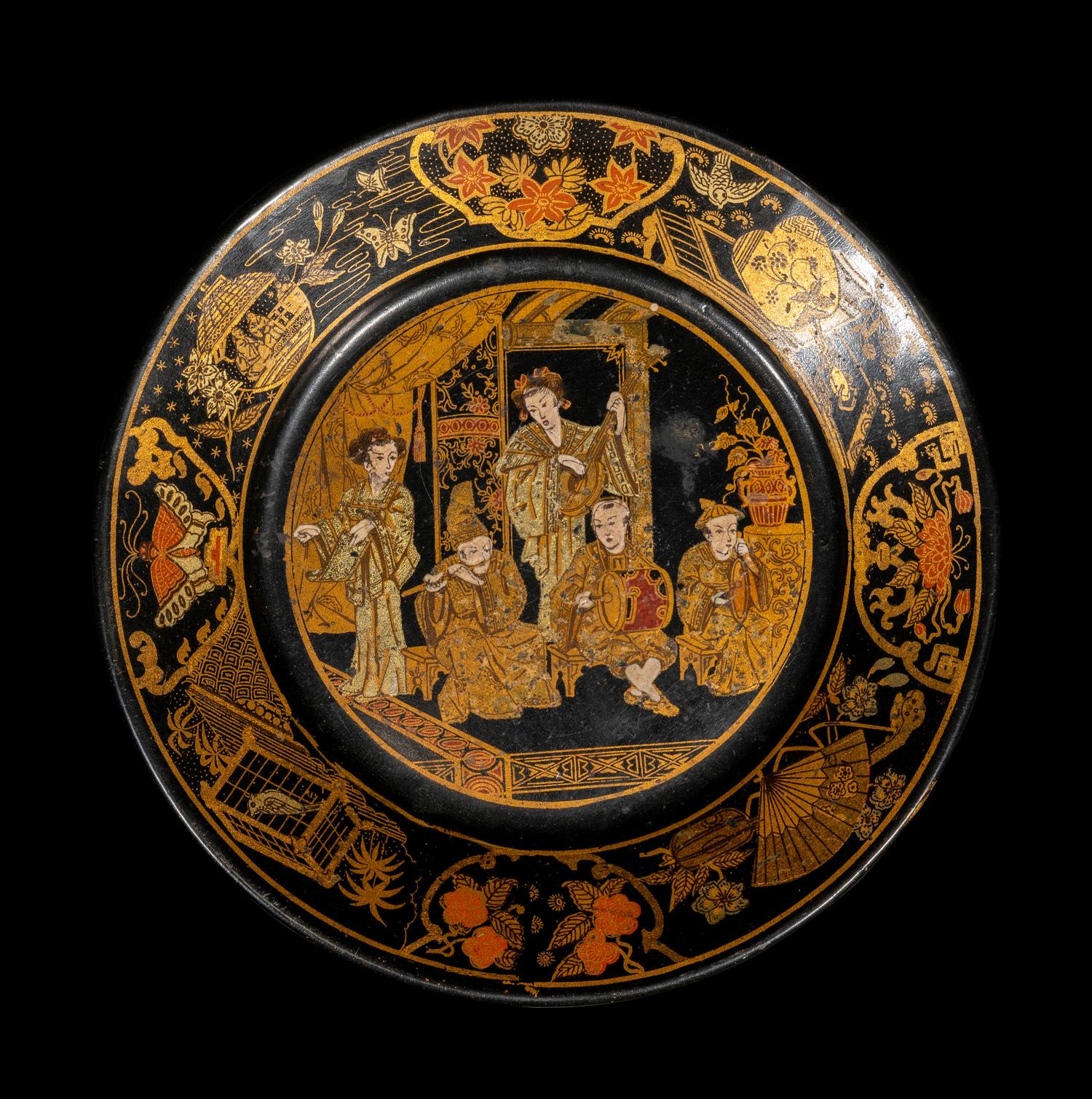 Four Japanese Export Gilt Lacquered Wares