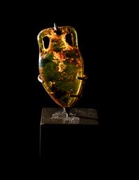 A Roman Natural Amber Amphoriskos Pendant